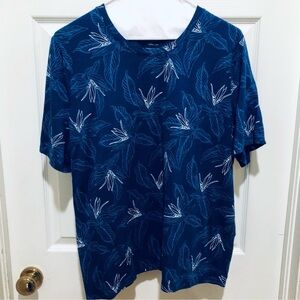 Banana Republic Blue Leaf Print Top